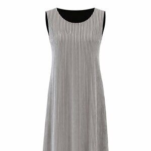 CJ Banks Black & White Striped Maxi Dress | Size X | Gently Worn